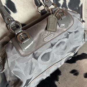#64 COACH Gray Signature Satchel